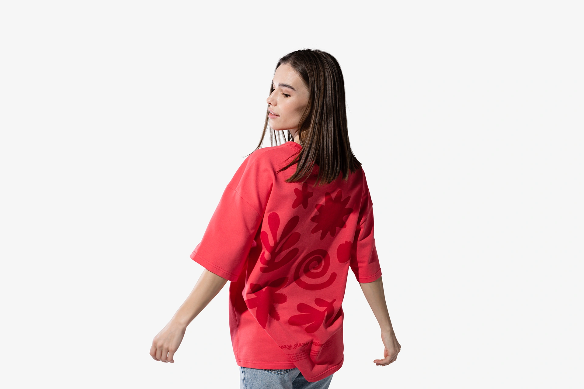 Oversized T-Shirt, korallenrot