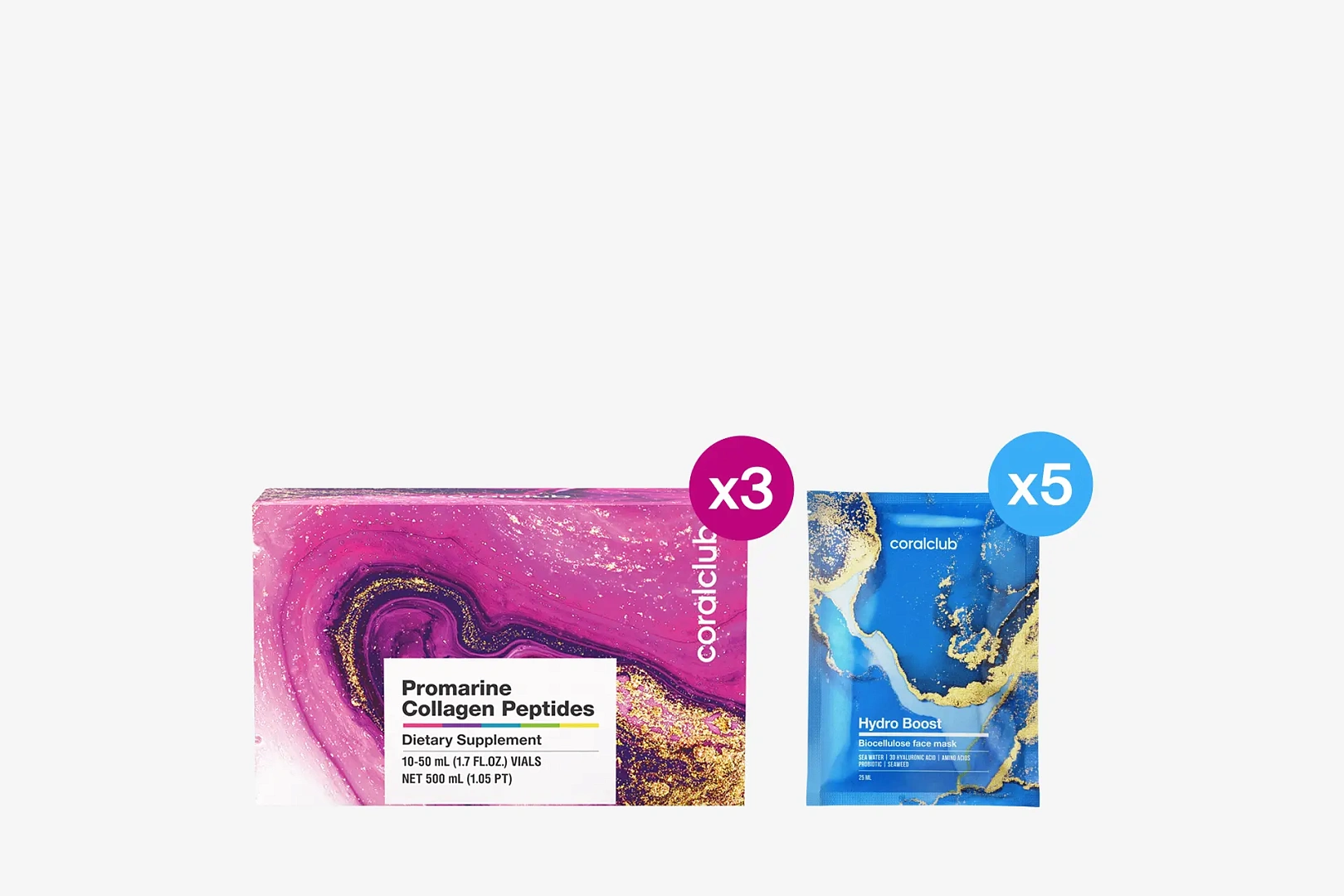Promarine Collagen Peptides + Hydro Boost Biocellulose facial mask