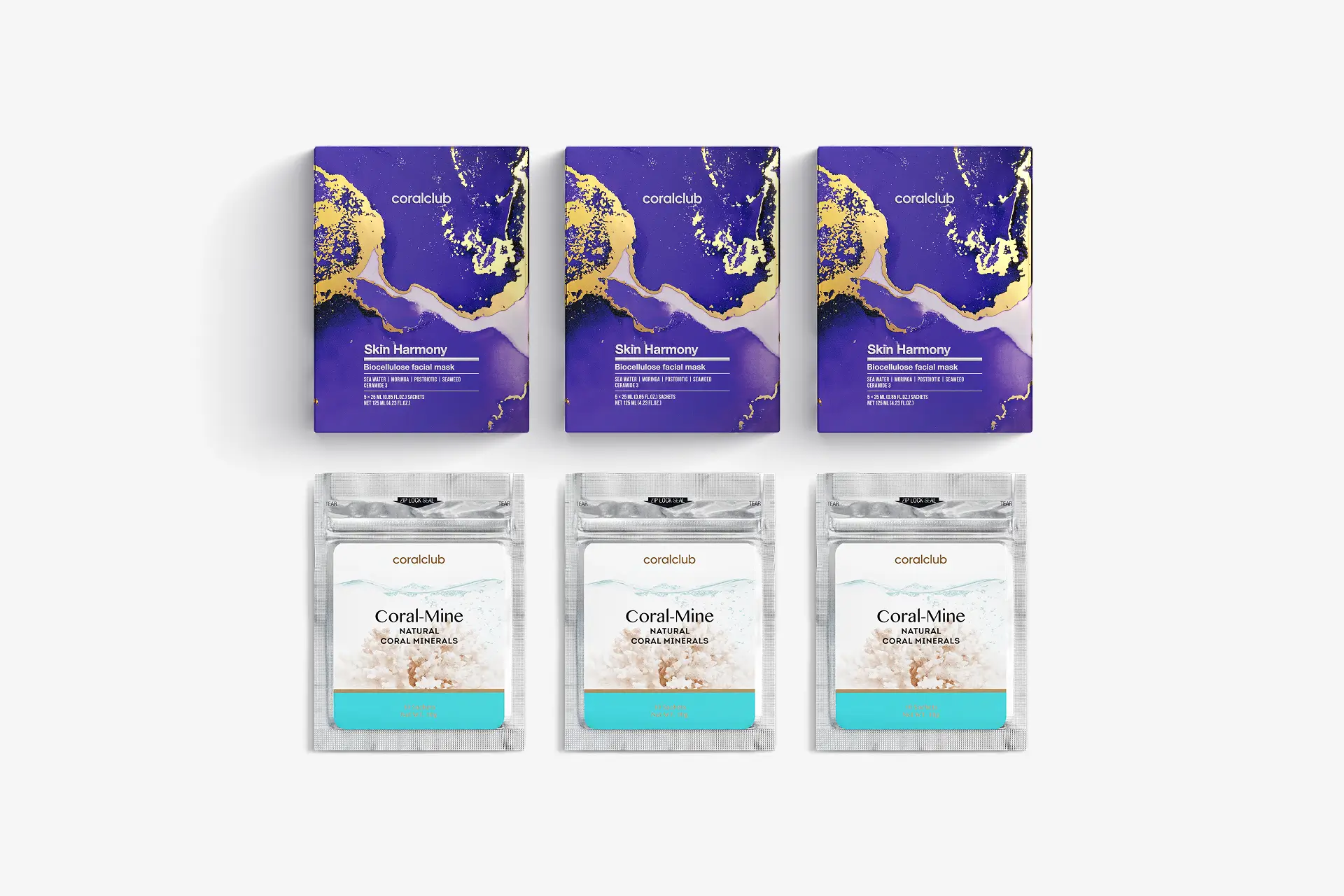 Skin Harmony Biocellulose Facial Mask, 25 ml, 15 Beutel + Coral-Mine, 30 Beutel à 1 g