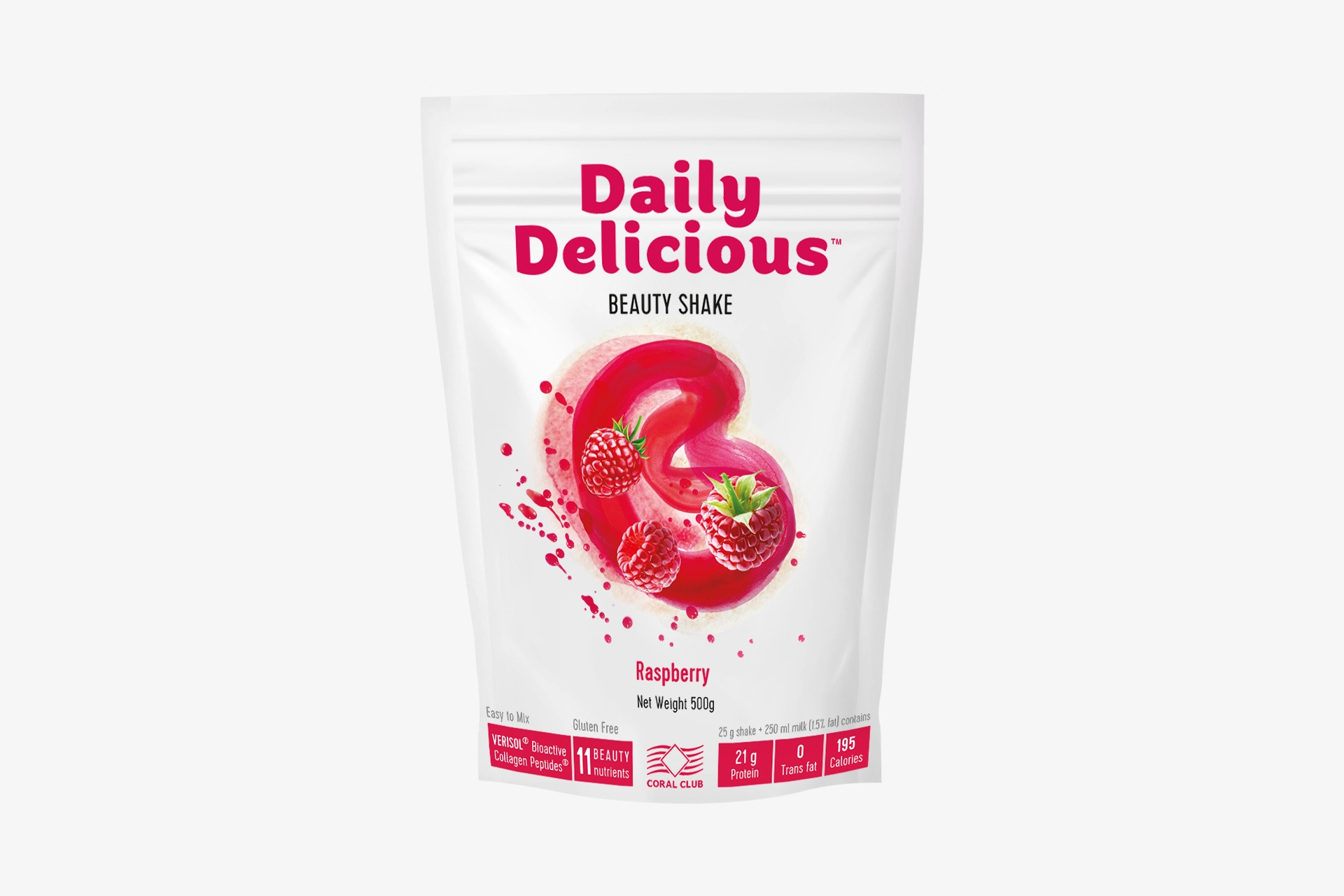 Daily Delicious Beauty Shake in der Geschmacksrichtung Himbeere